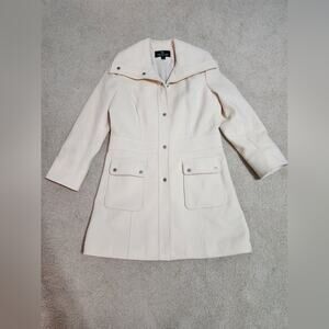 Braefair Wool Blend cream colored peacoat coat size 16 women's
